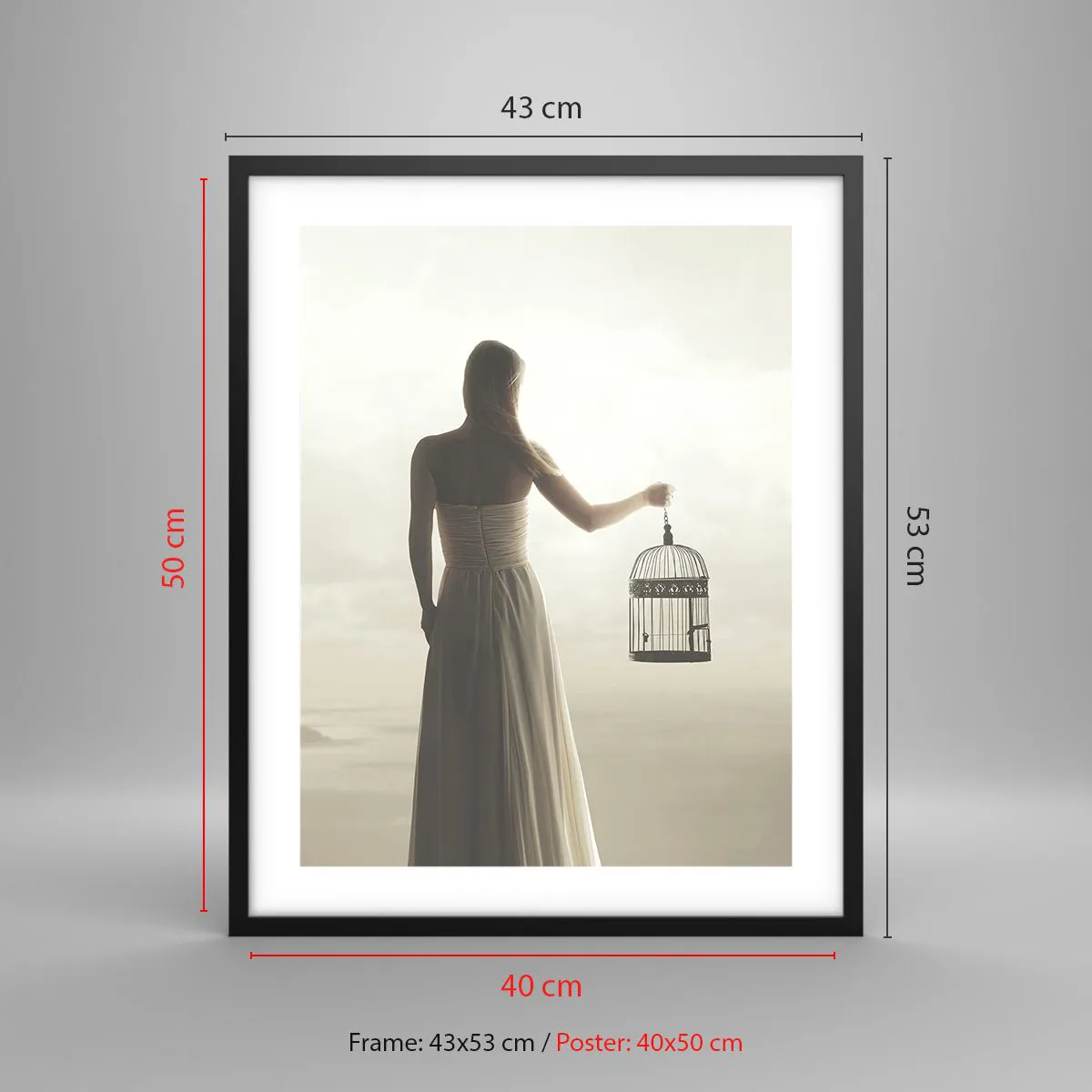 Affiche dans un cadre noir - Poster - Soi libre - 40x50 cm