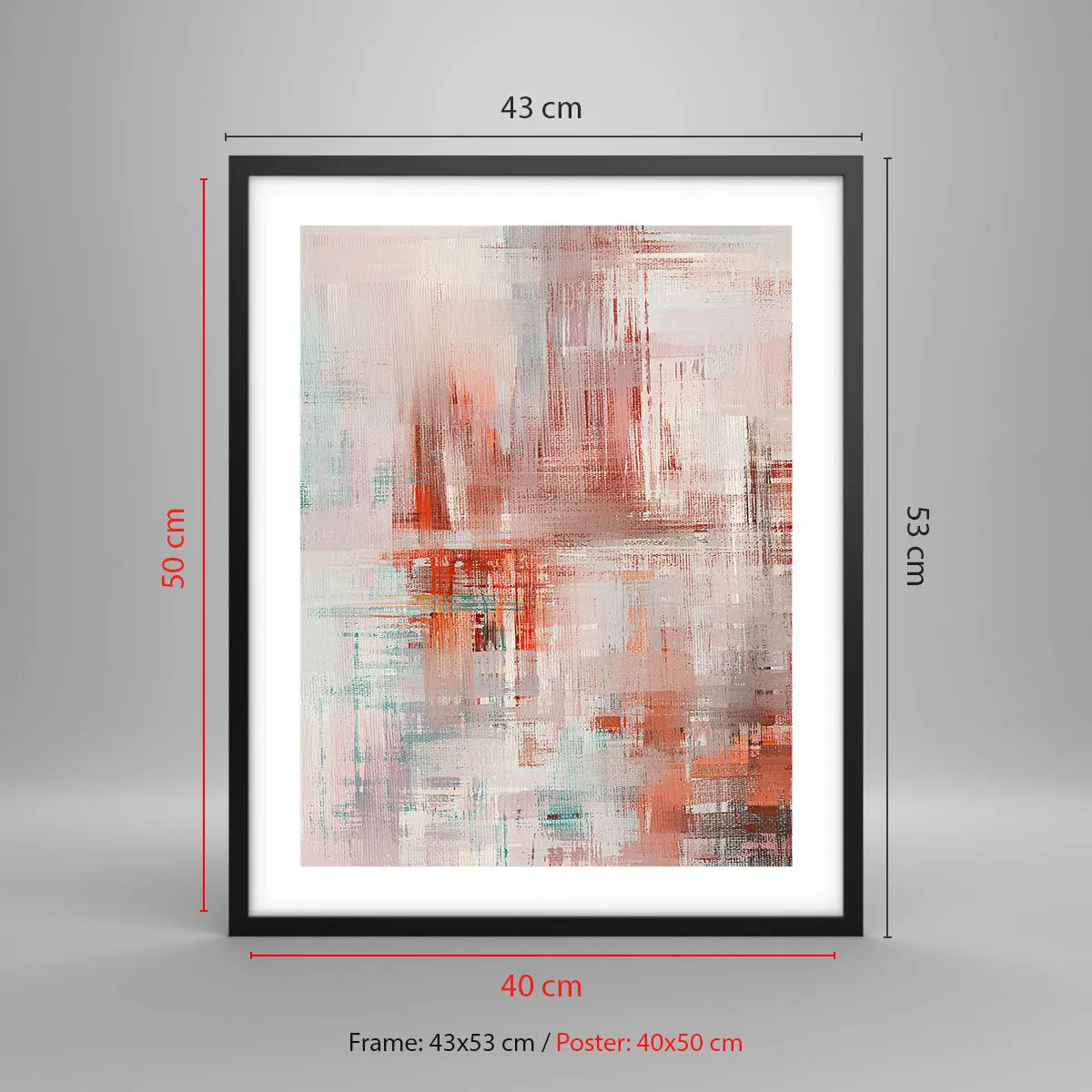 Poster in einem schwarzem Rahmen - Dunstig. Aber rosa - 40x50 cm