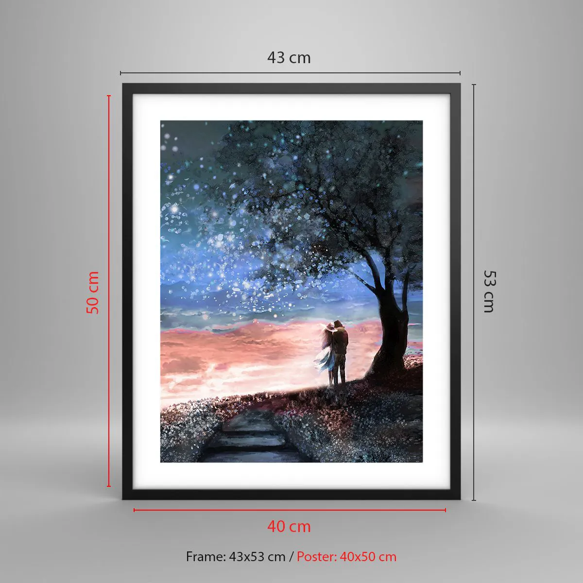 Affiche dans un cadre noir - Poster - Spectacle étoilé - 40x50 cm