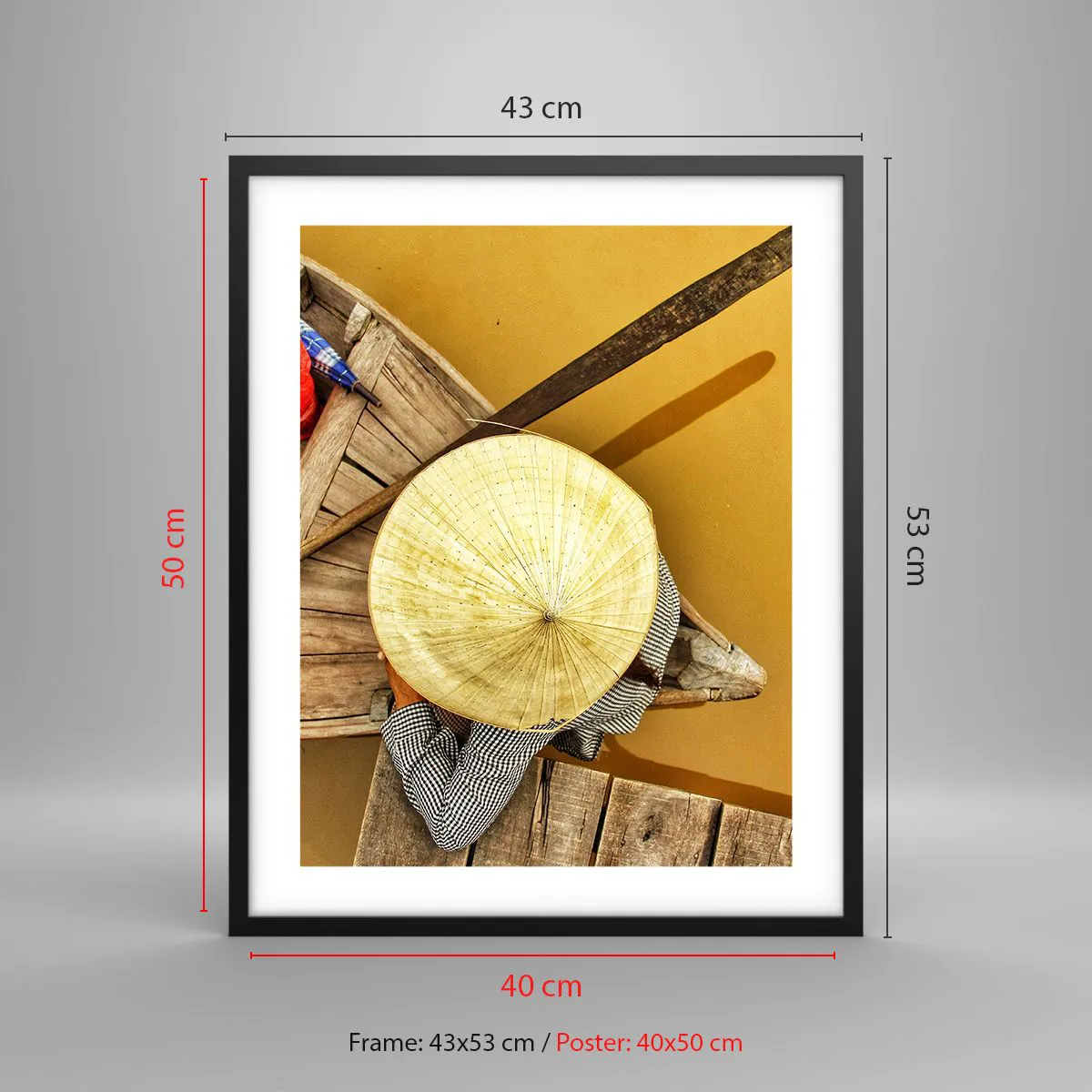 Plakat i sort ramme - Livet på den gule flod - 40x50 cm