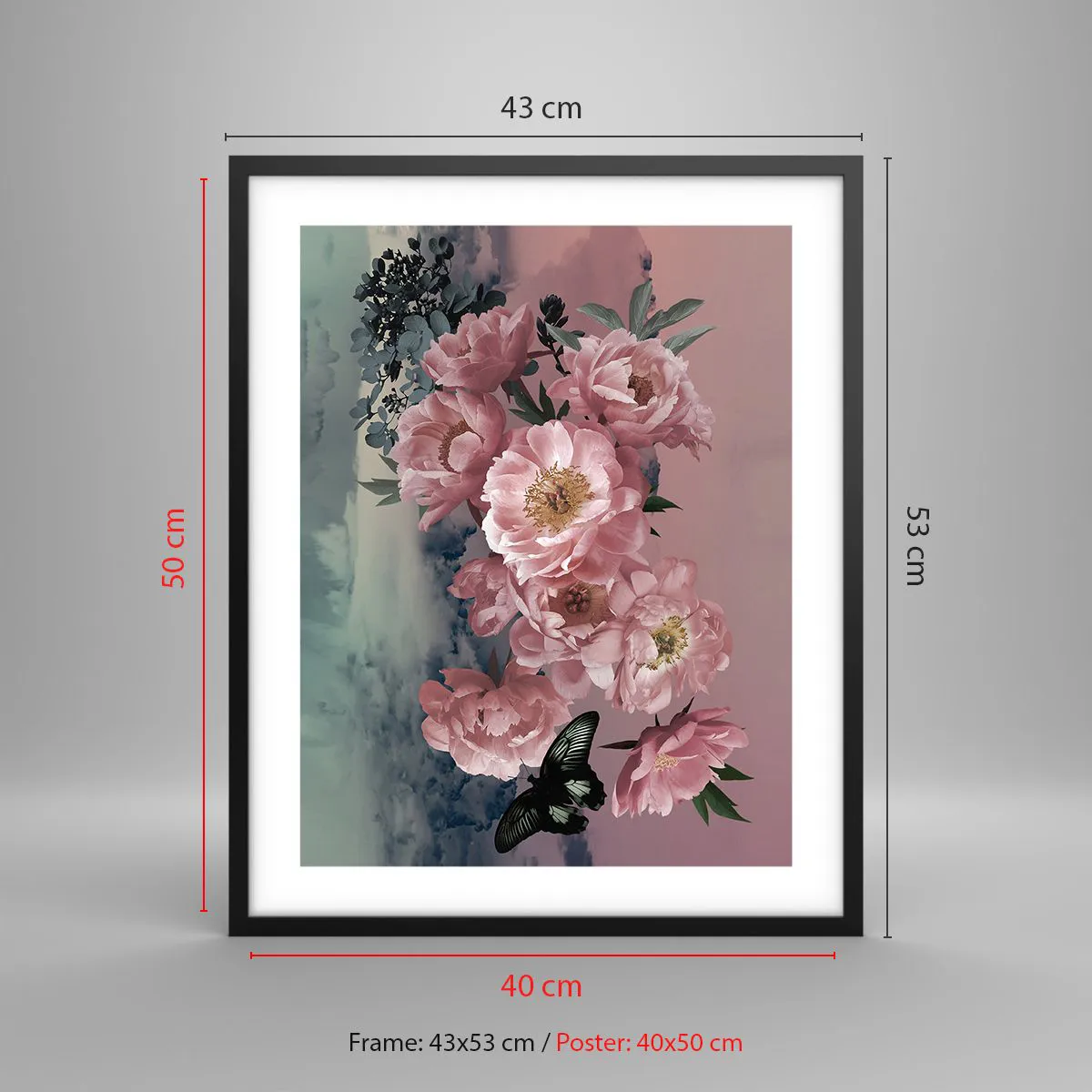 Póster en marco negro - La cúspide del romance - 40x50 cm