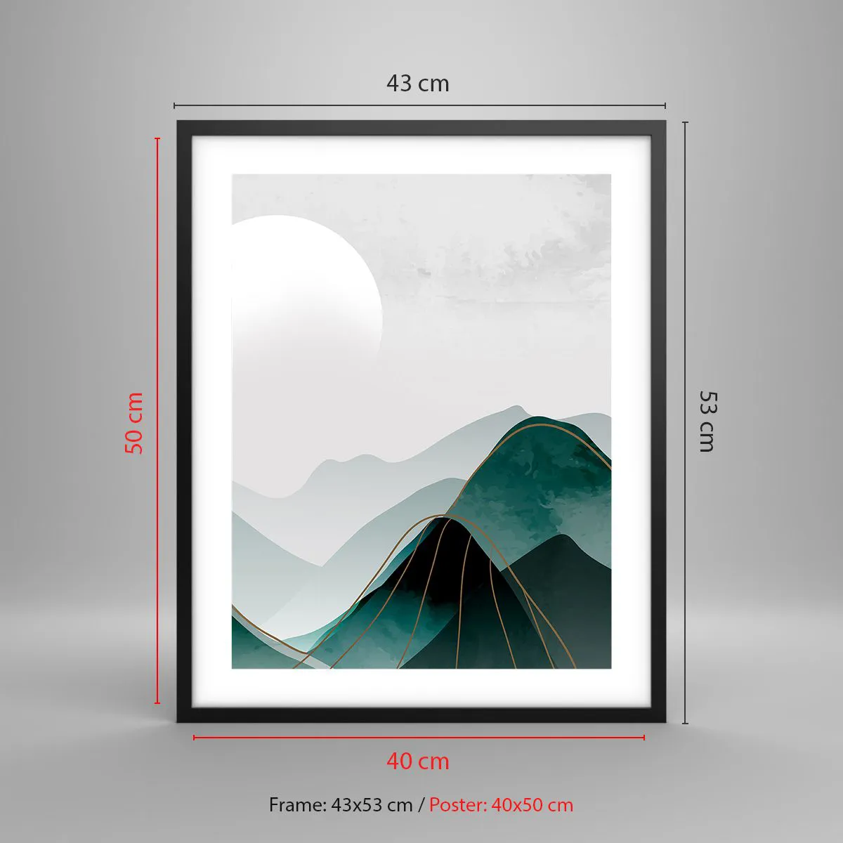 Plakat i sort ramme - I fuld majestæt - 40x50 cm