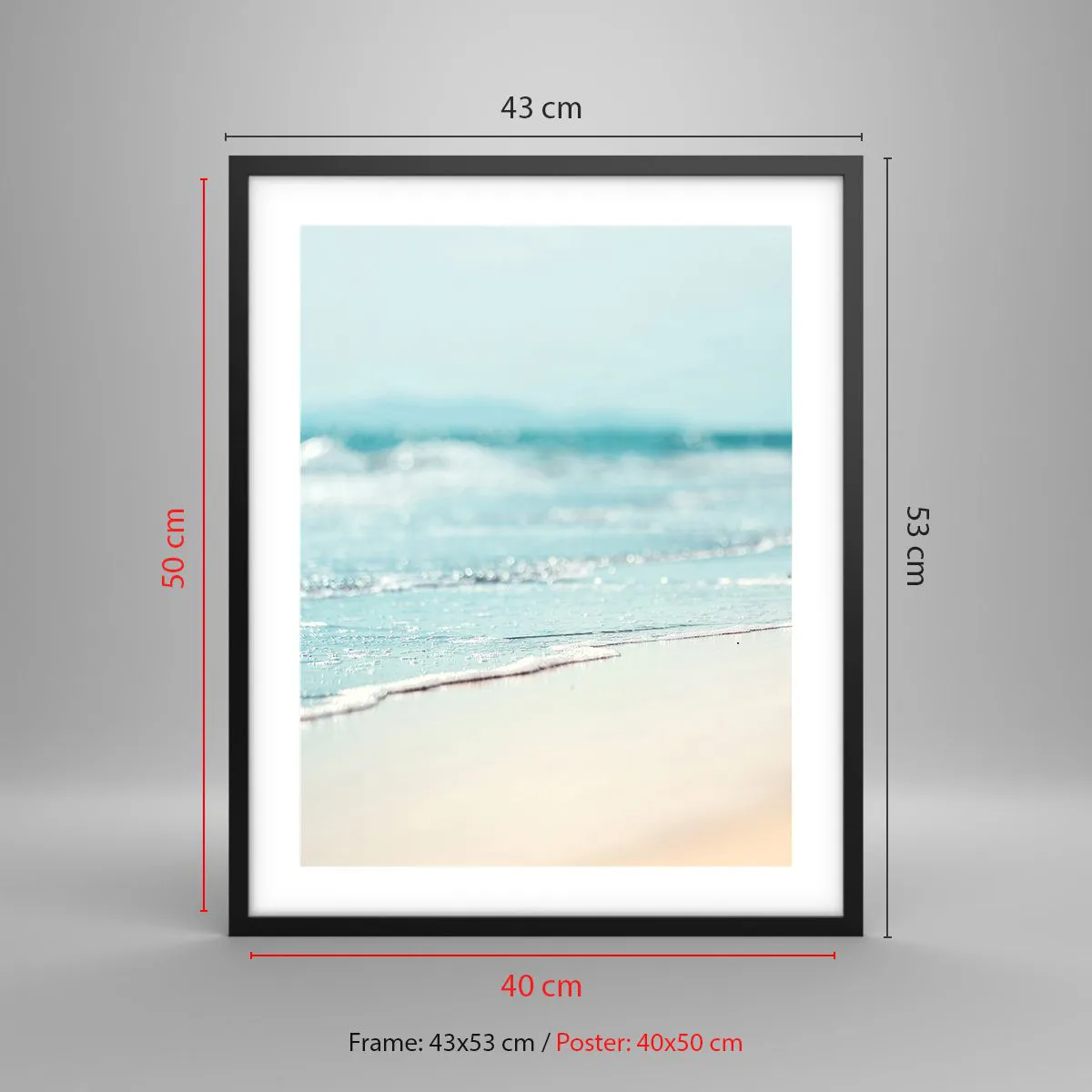 Póster en marco negro - Calor y brisa - 40x50 cm