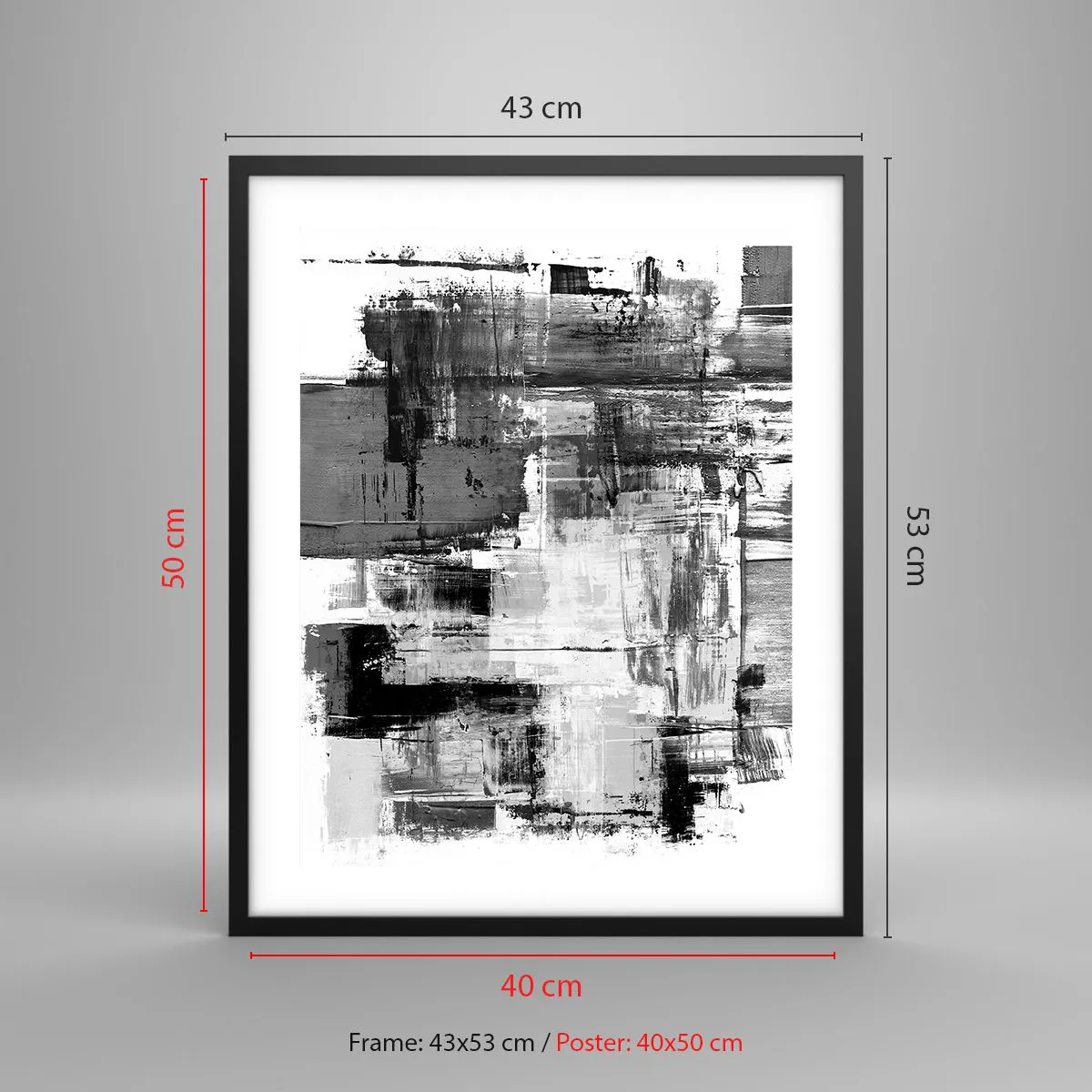 Pôster com moldura preta - O cinza é lindo - 40x50 cm