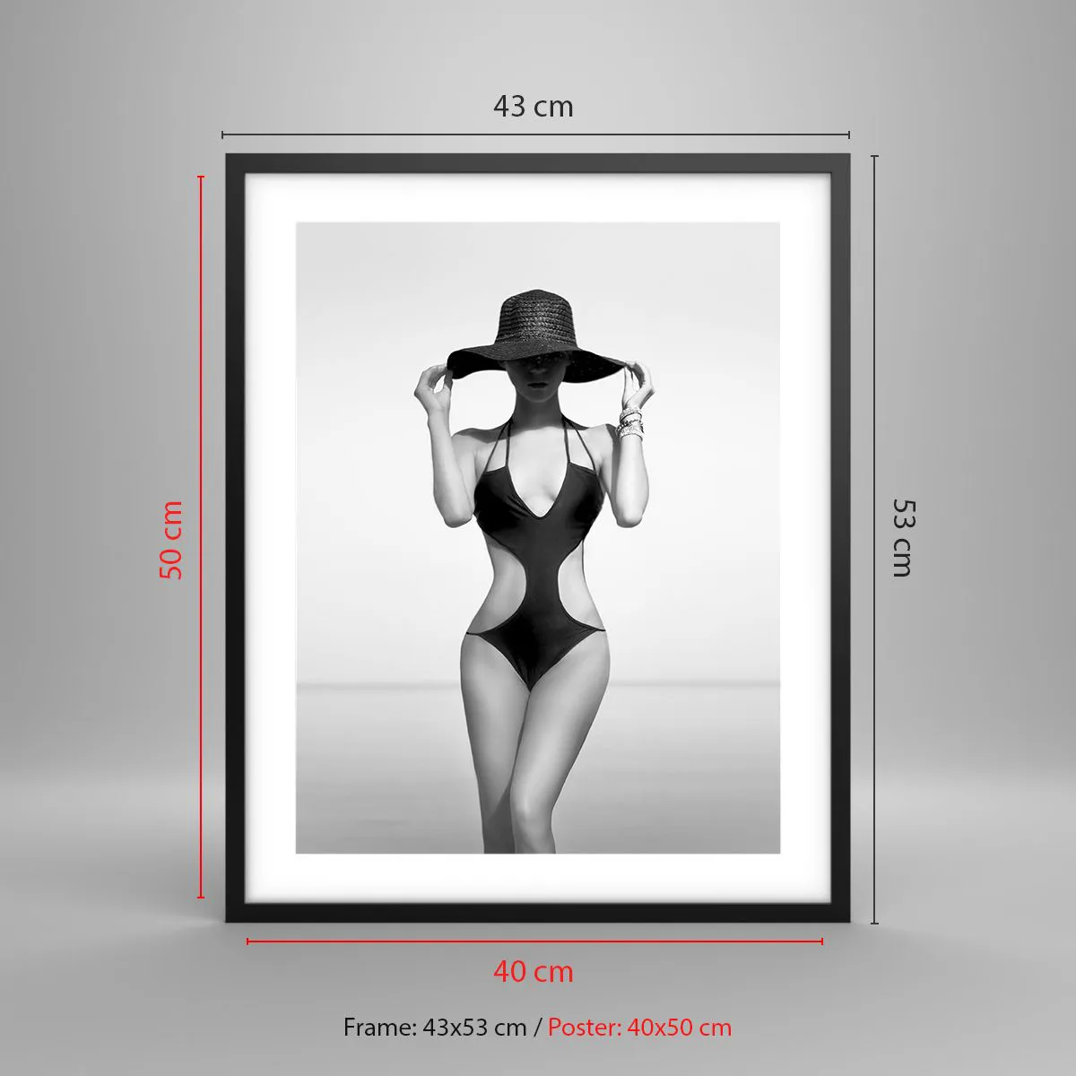 Affiche dans un cadre noir - Poster - Mon prénom? Élégance - 40x50 cm