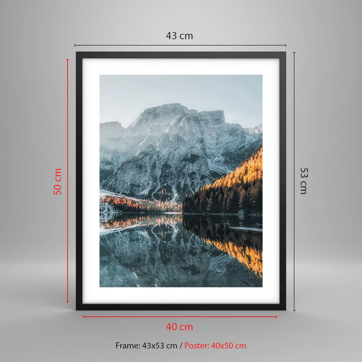 Poster in einem schwarzem Rahmen - Spiegellandschaft - 40x50 cm