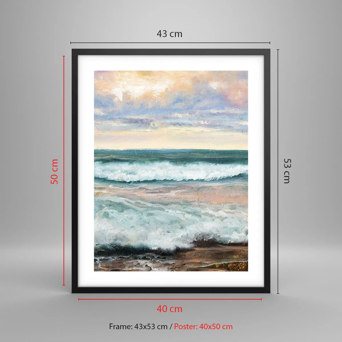 Affiche dans un cadre noir - Poster - Ici tu adouciras ton âme - 40x50 cm