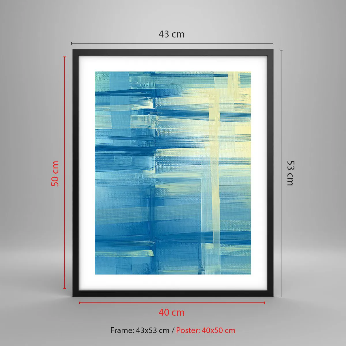 Poster in einem schwarzem Rahmen - Komposition in Türkis - 40x50 cm