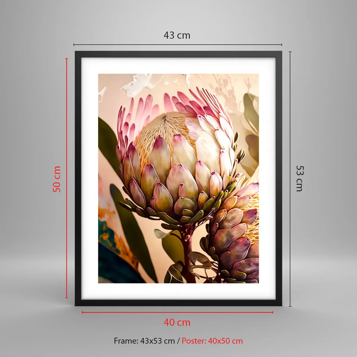 Plakat i sort ramme - Ømt omfavnet - 40x50 cm