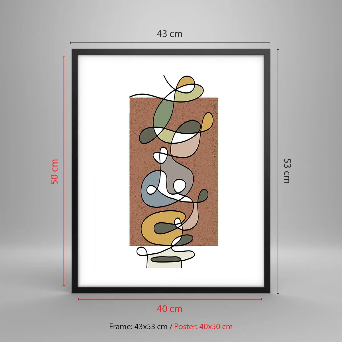 Póster en marco negro - Una abstracción por la que vale la pena sonreír - 40x50 cm