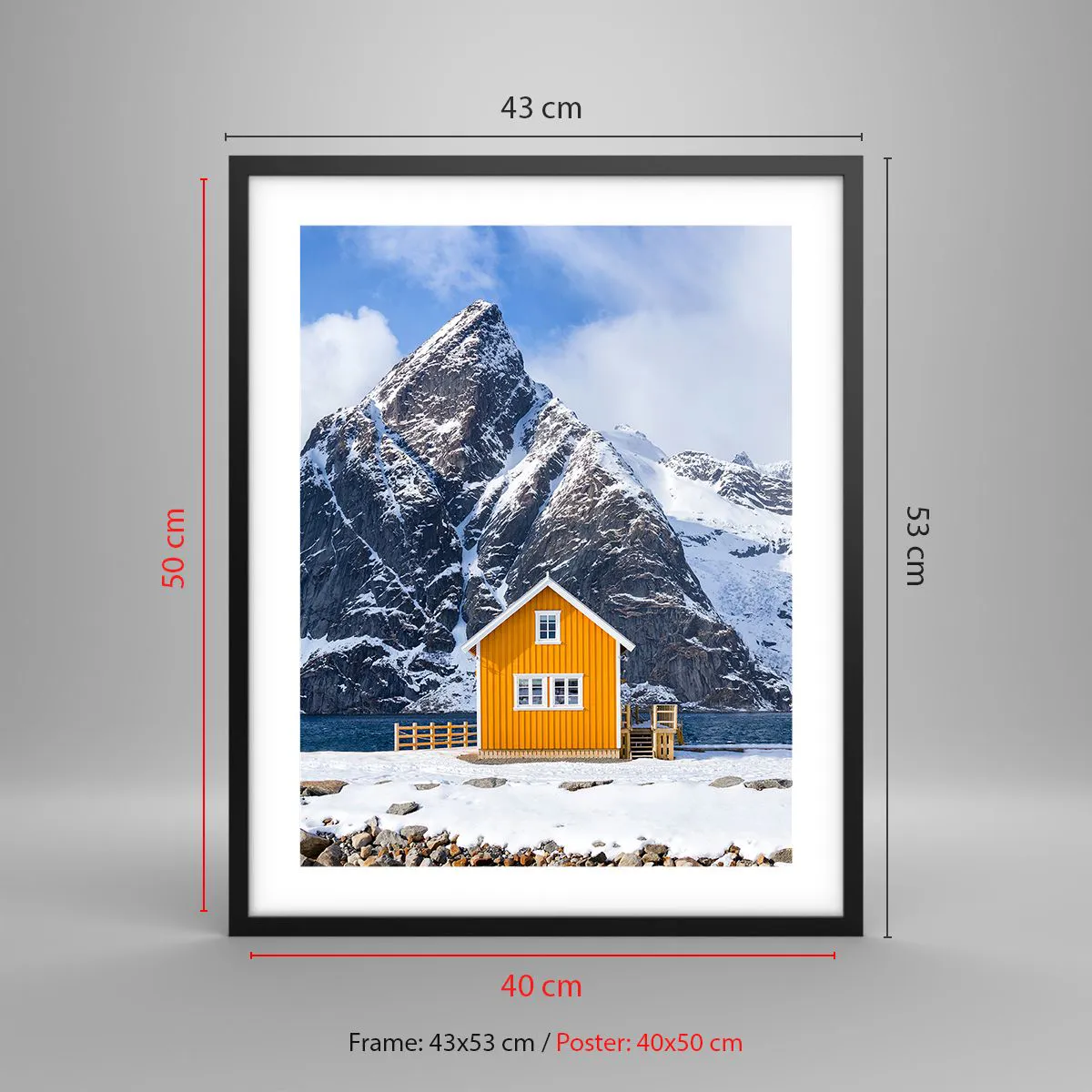 Poster in een zwarte lijst - Scandinavische vakanties - 40x50 cm