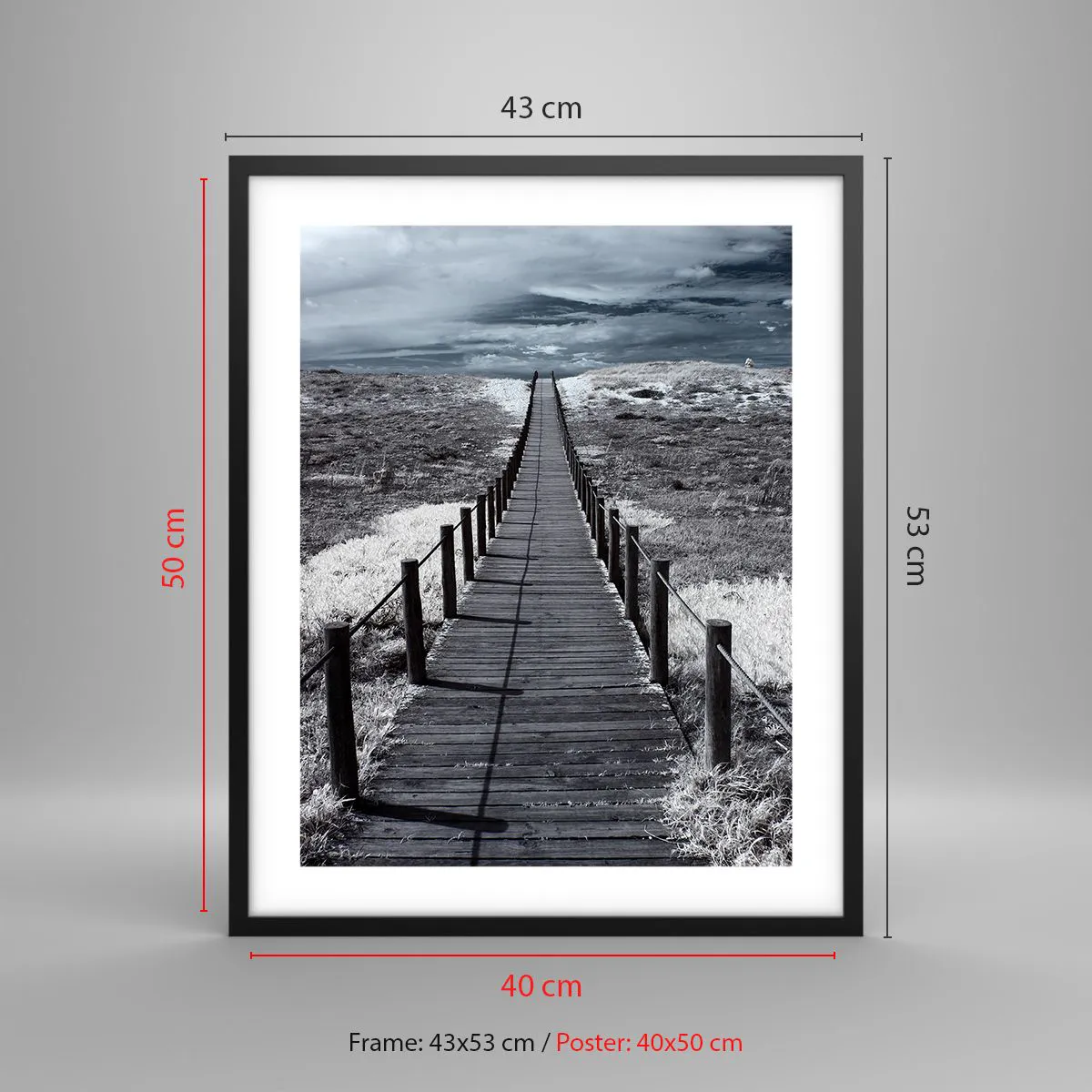 Affiche dans un cadre noir - Poster - Jusqu'au rivage - 40x50 cm