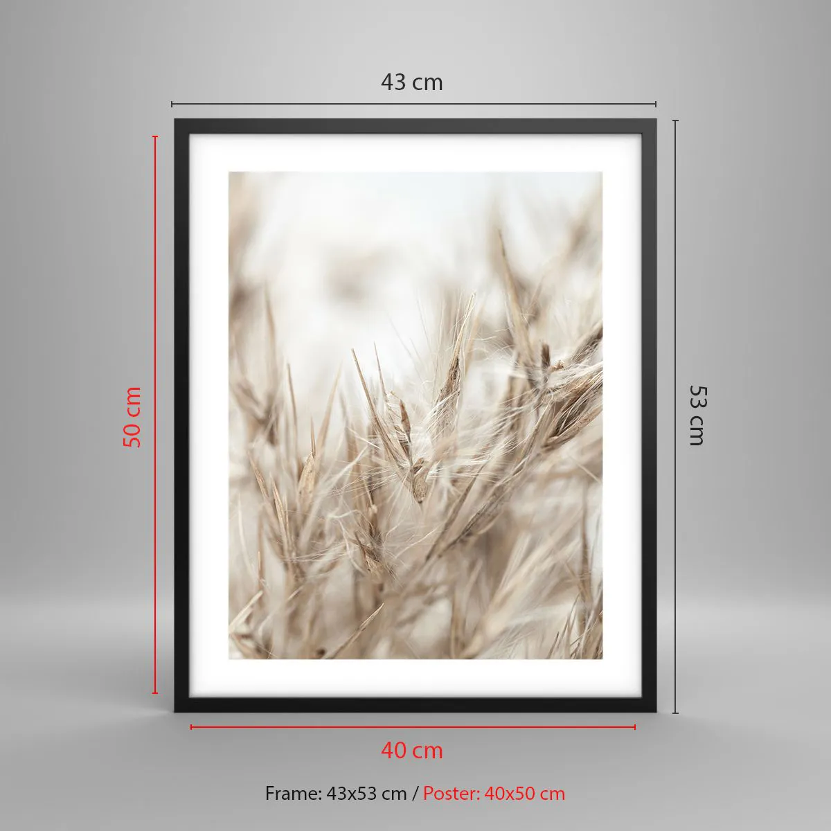 Plakat i sort ramme - Eng og vind - 40x50 cm