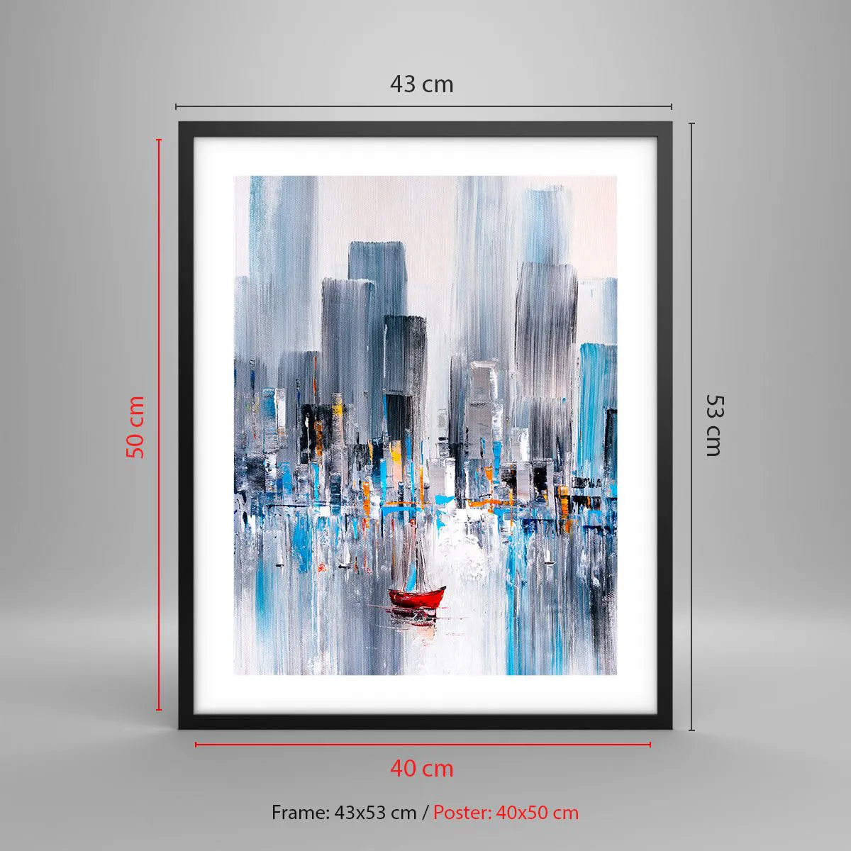 Poster in een zwarte lijst - Een metropool aan de baai - 40x50 cm
