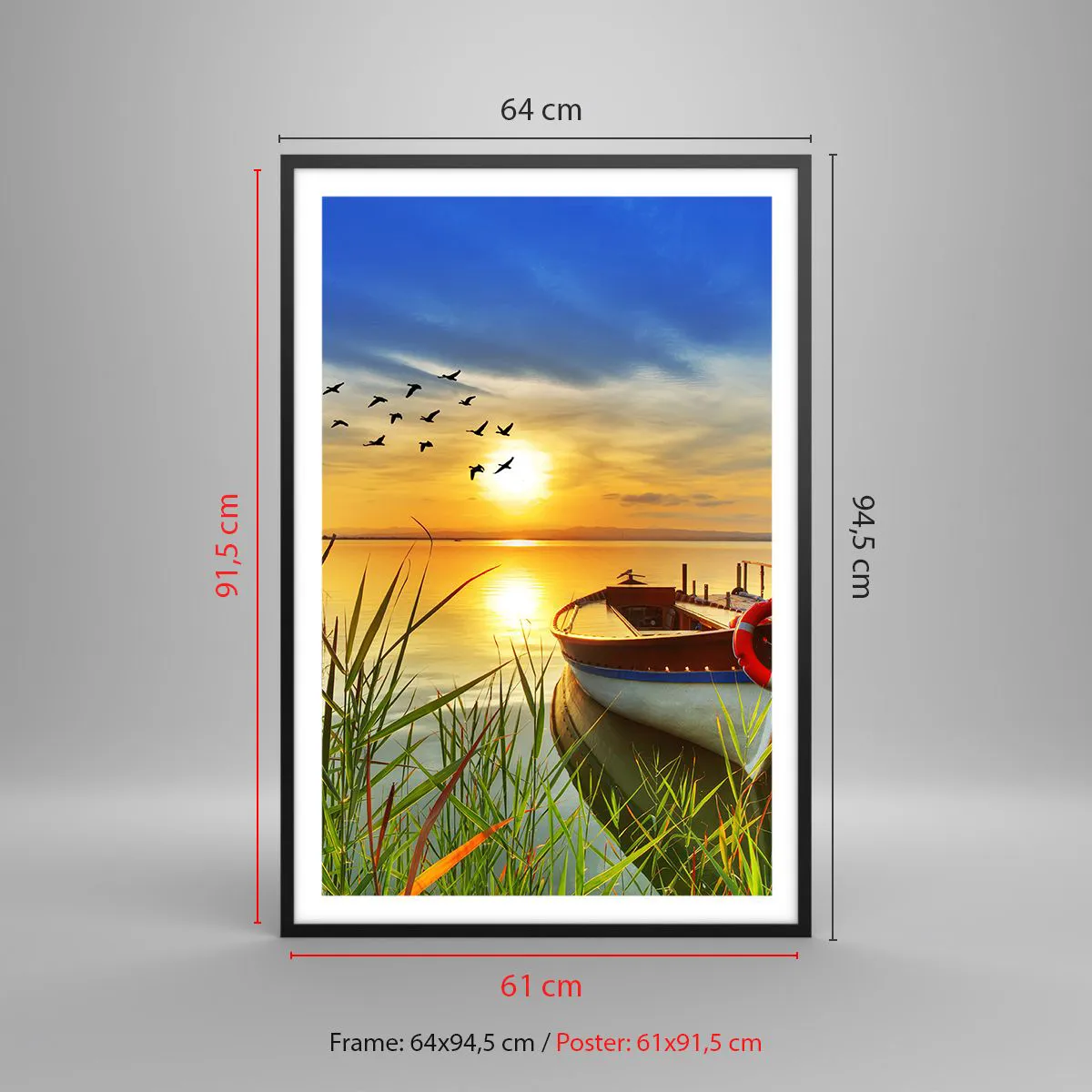 Poszter fehér keretben - A kormoránok már repülnek el - 61x91 cm