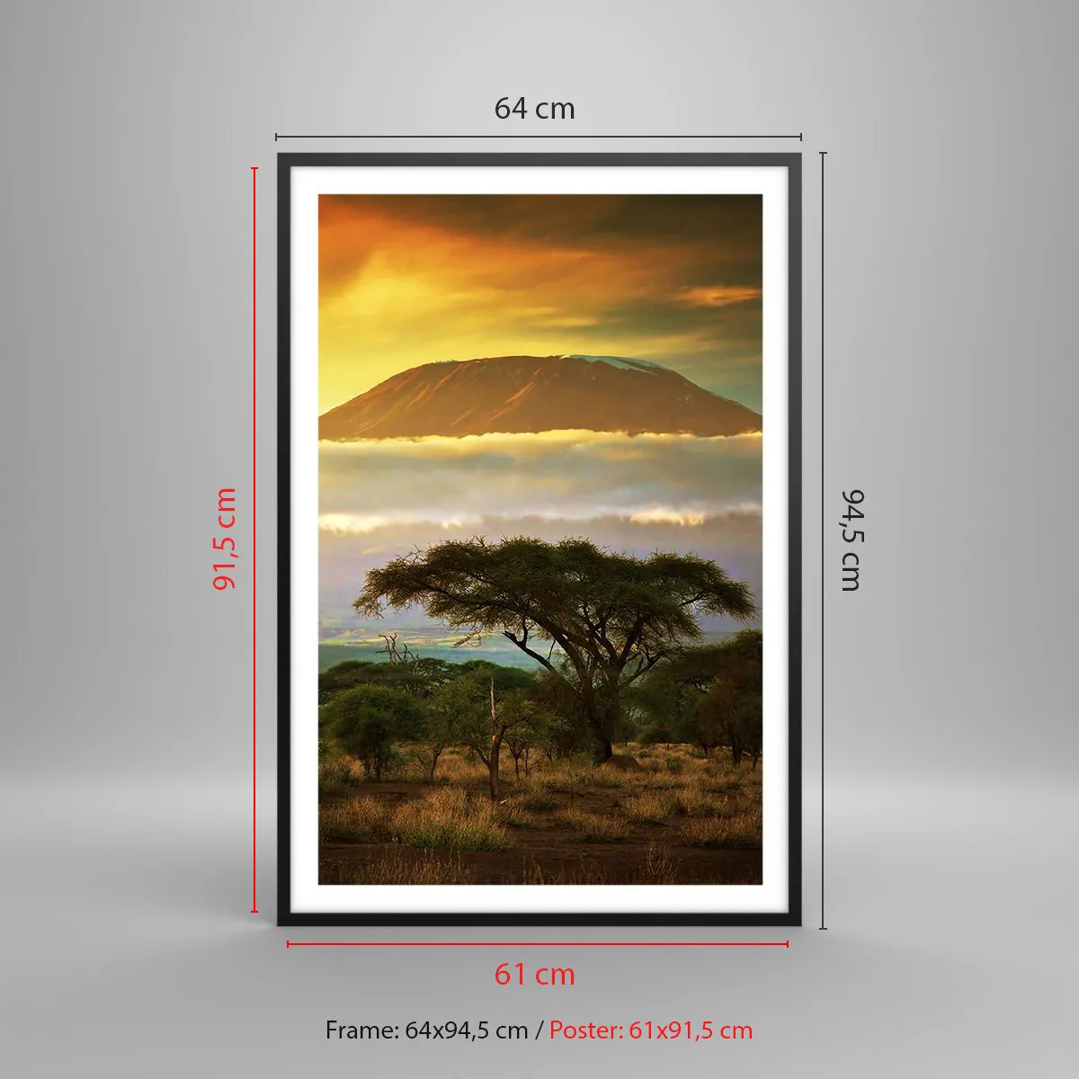 Poster în ramă neagră - Visul unui călător - 61x91 cm