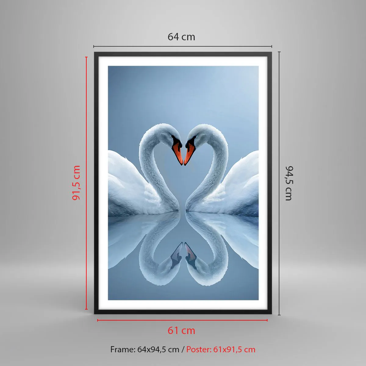 Plakat i sort ramme - Tid til kærlighed - 61x91 cm