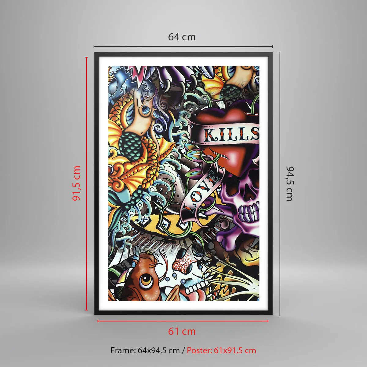 Poster in black frame - Dream of a Tattoo Artist - 61x91 cm