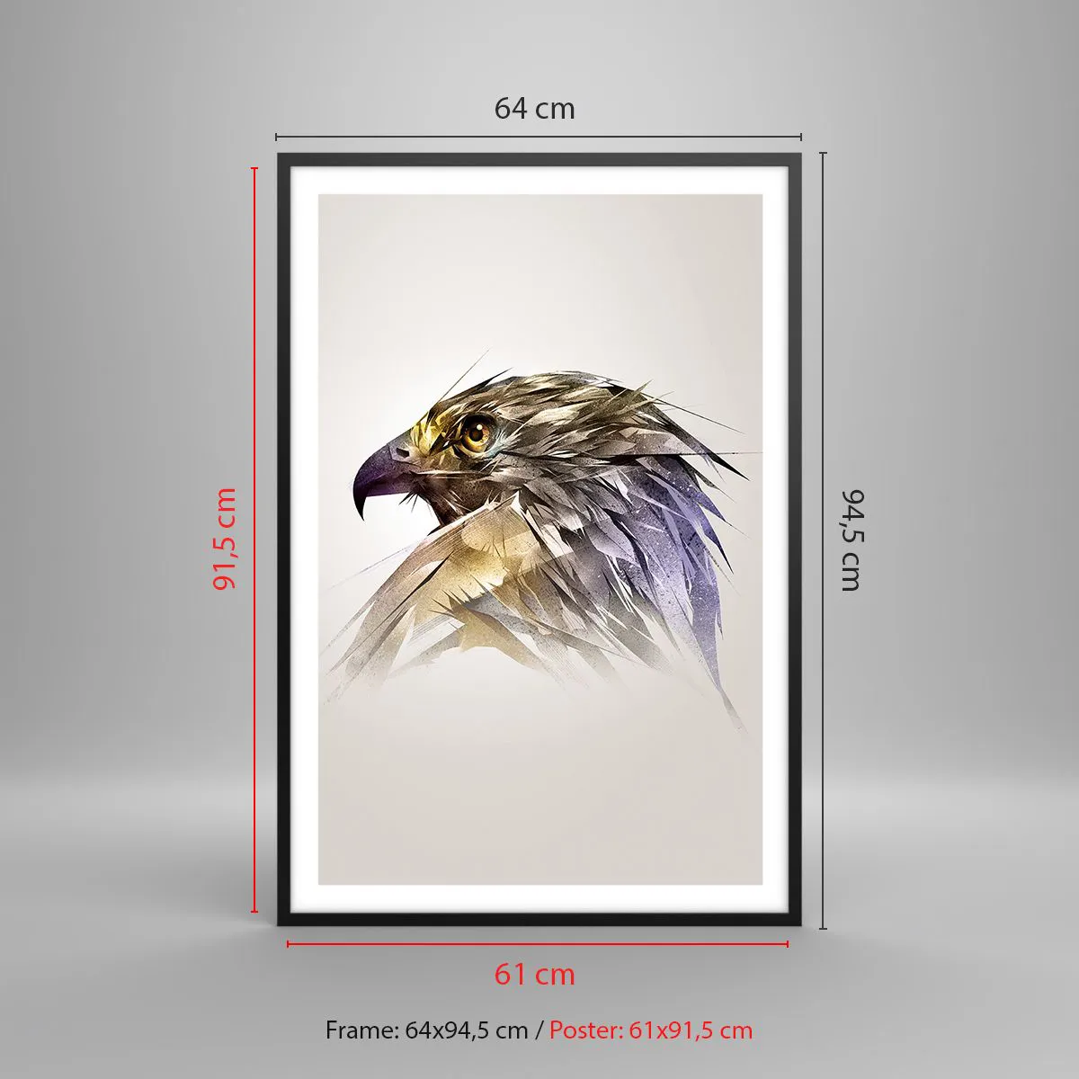 Poszter fehér keretben - Egy harcos portréja - 61x91 cm