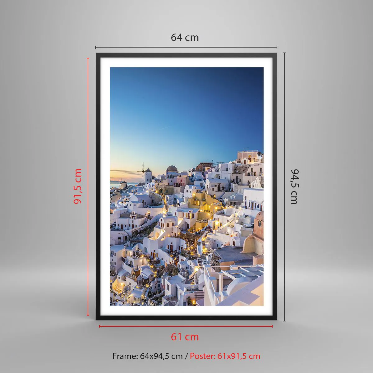 Plakat w czarnej ramie - Esencja greckości - 61x91 cm