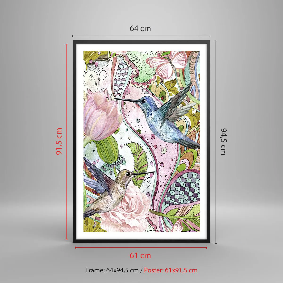 Poster in black frame - Entwined in the Vines - 61x91 cm