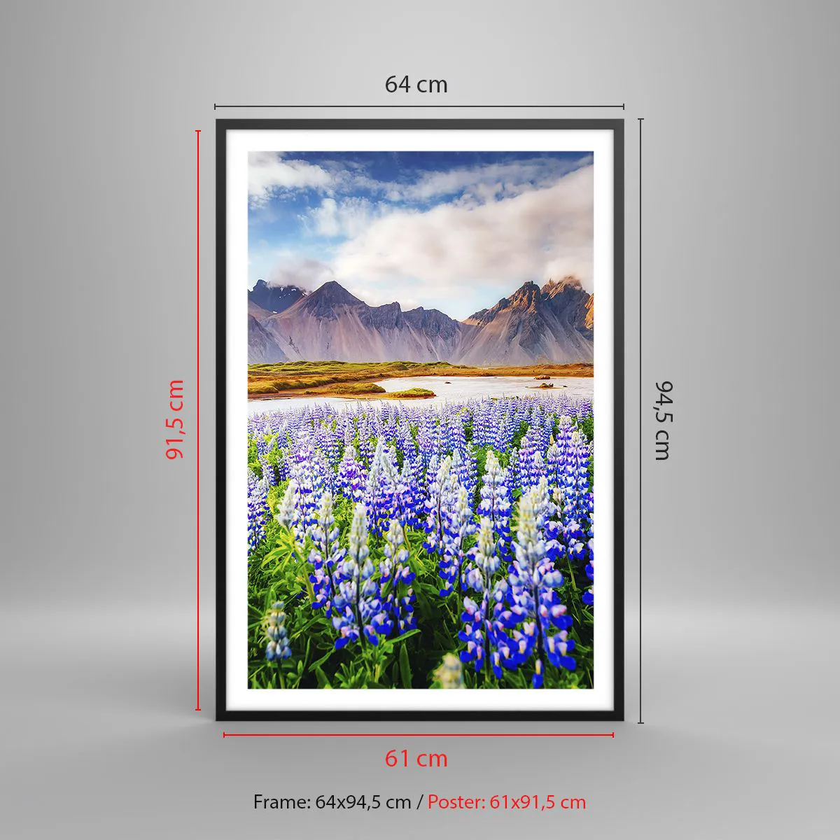 Affiche dans un cadre noir - Poster - La force et l'austérité côtoient la douceur - 61x91 cm