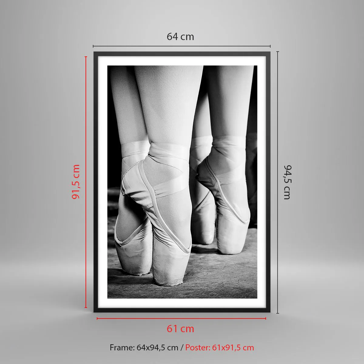 Plakát v černém rámu - Společně, lehce - 61x91 cm