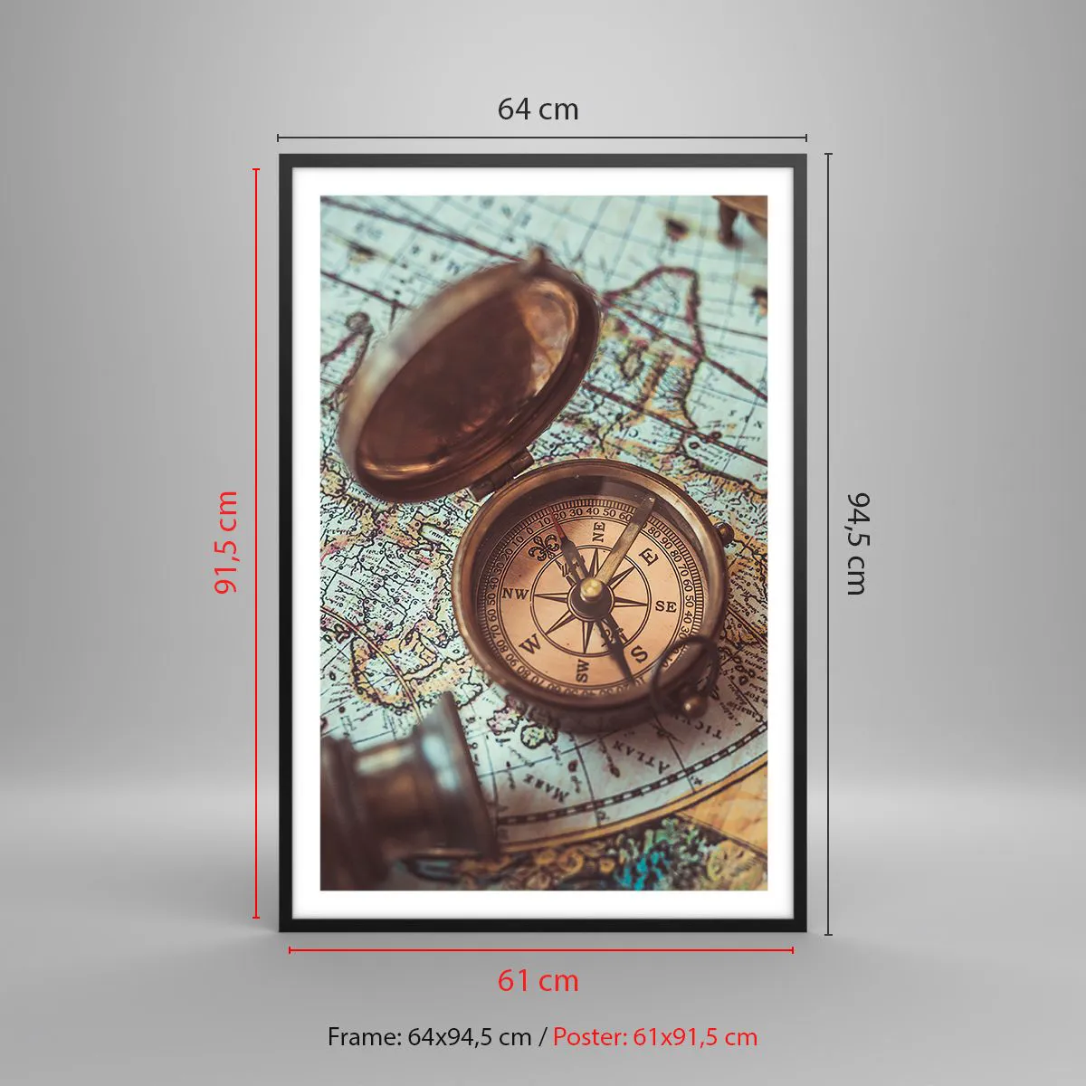 Plakat i sort ramme - For eventyreren - 61x91 cm