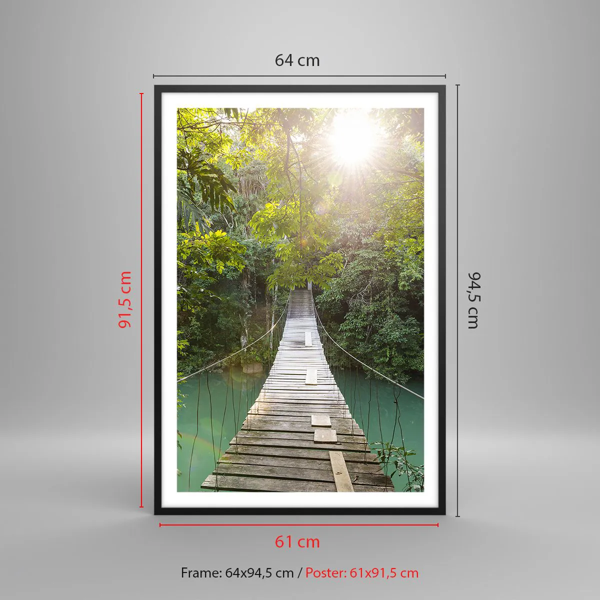 Plakat w czarnej ramie - Nad lazurową wodą do lazurowego lasu - 61x91 cm