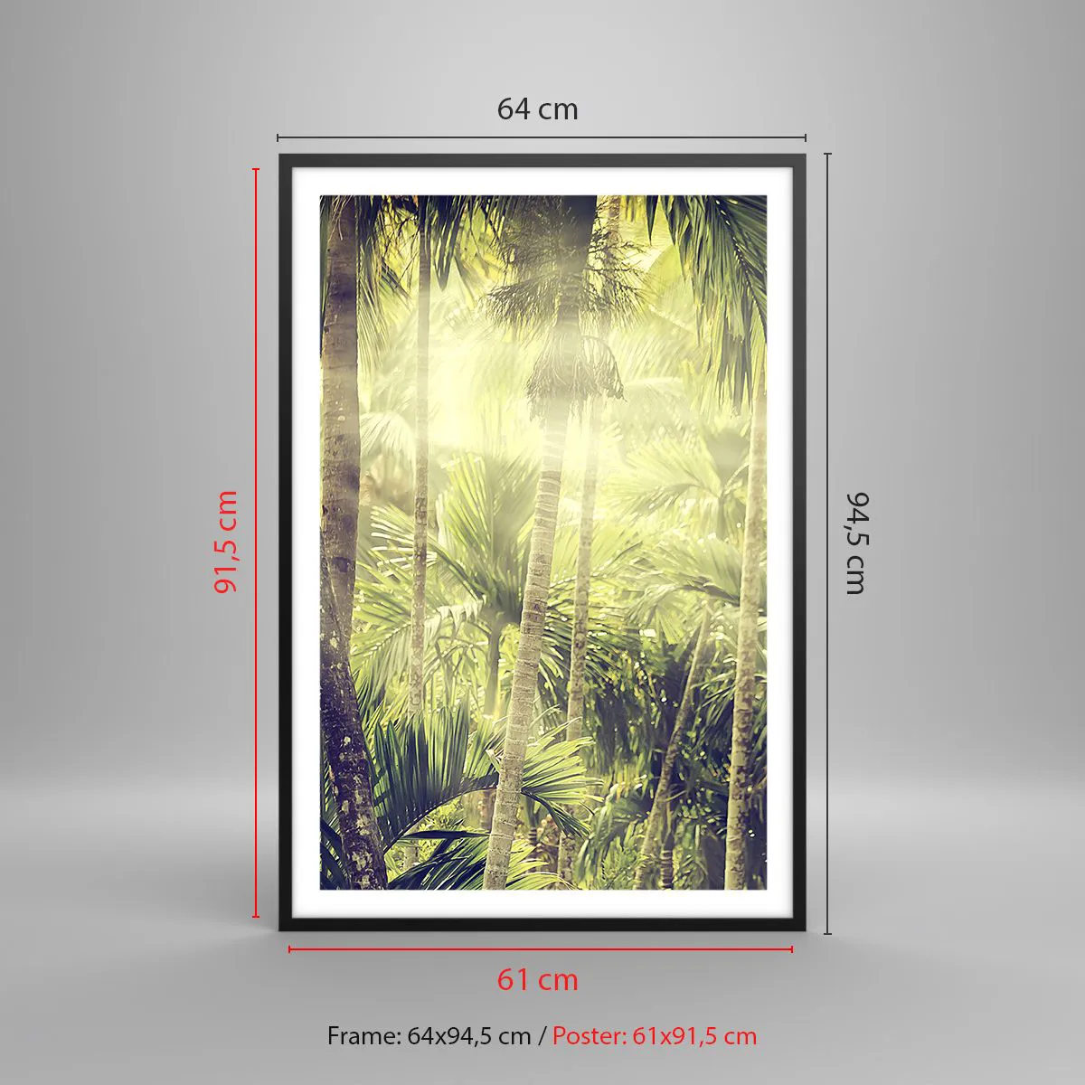 Poster in einem schwarzem Rahmen - In grüner Hitze - 61x91 cm