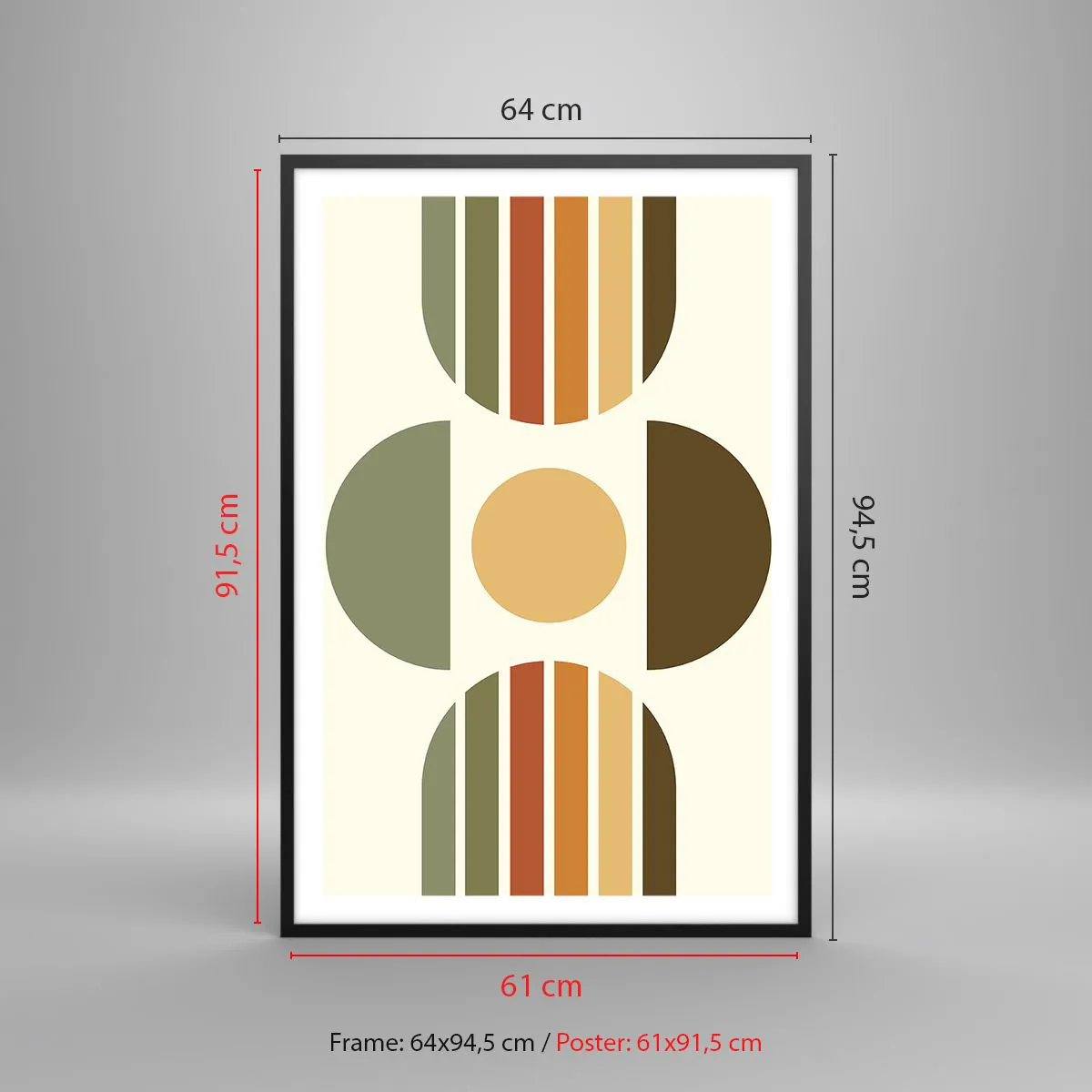 Plakat i sort ramme - I jordfarver - 61x91 cm