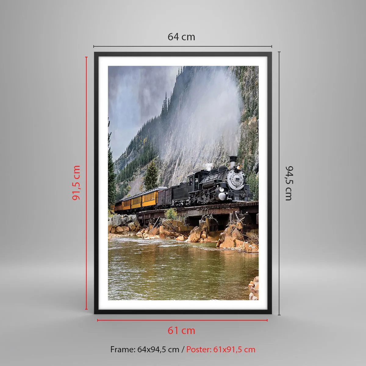 Plakat i sort ramme - Og hvorhen? Hvorhen? - 61x91 cm