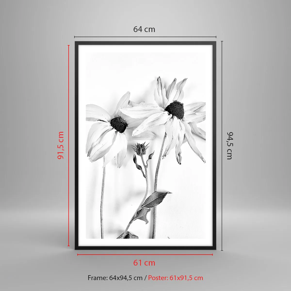 Plakat i sort ramme - Ingen ønsker at være alene - 61x91 cm