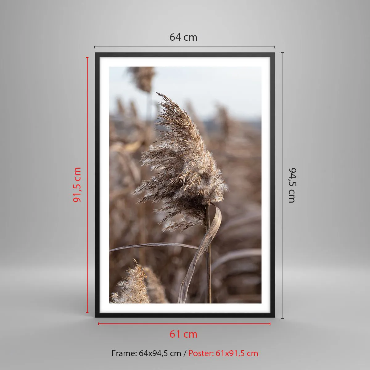 Poster in einem schwarzem Rahmen - Zeit, mit dem Wind zu gehen - 61x91 cm