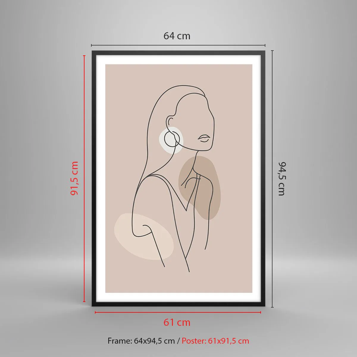 Poster in einem schwarzem Rahmen - Mädchenhafte Ikone - 61x91 cm