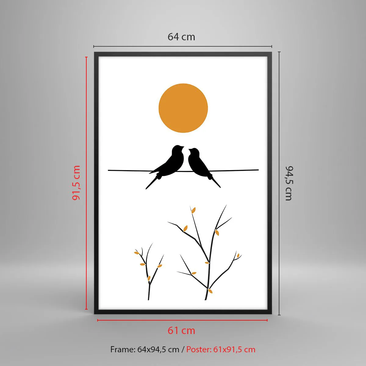 Plakat i sort ramme - Nattergal - 61x91 cm