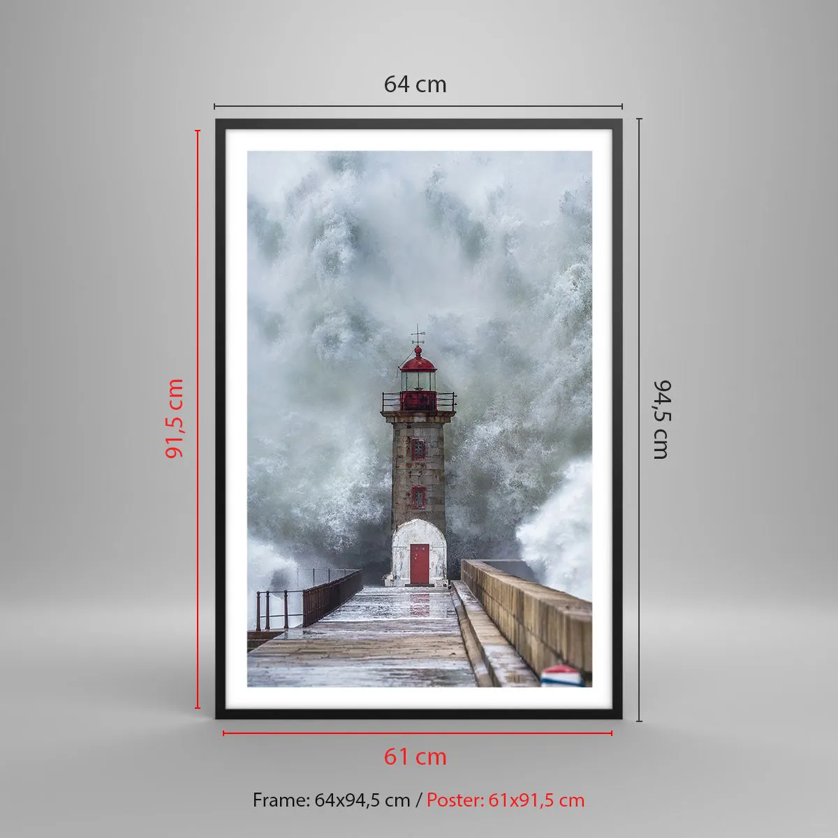 Poszter fehér keretben - A vizek ordítása, a vihar zaja - 61x91 cm