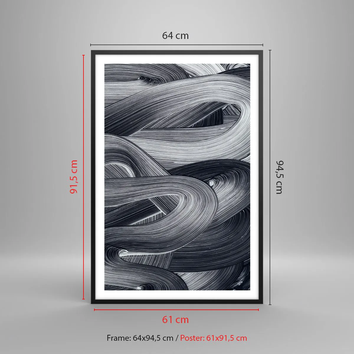 Affiche dans un cadre noir - Poster - La fluidité de la réalité - 61x91 cm