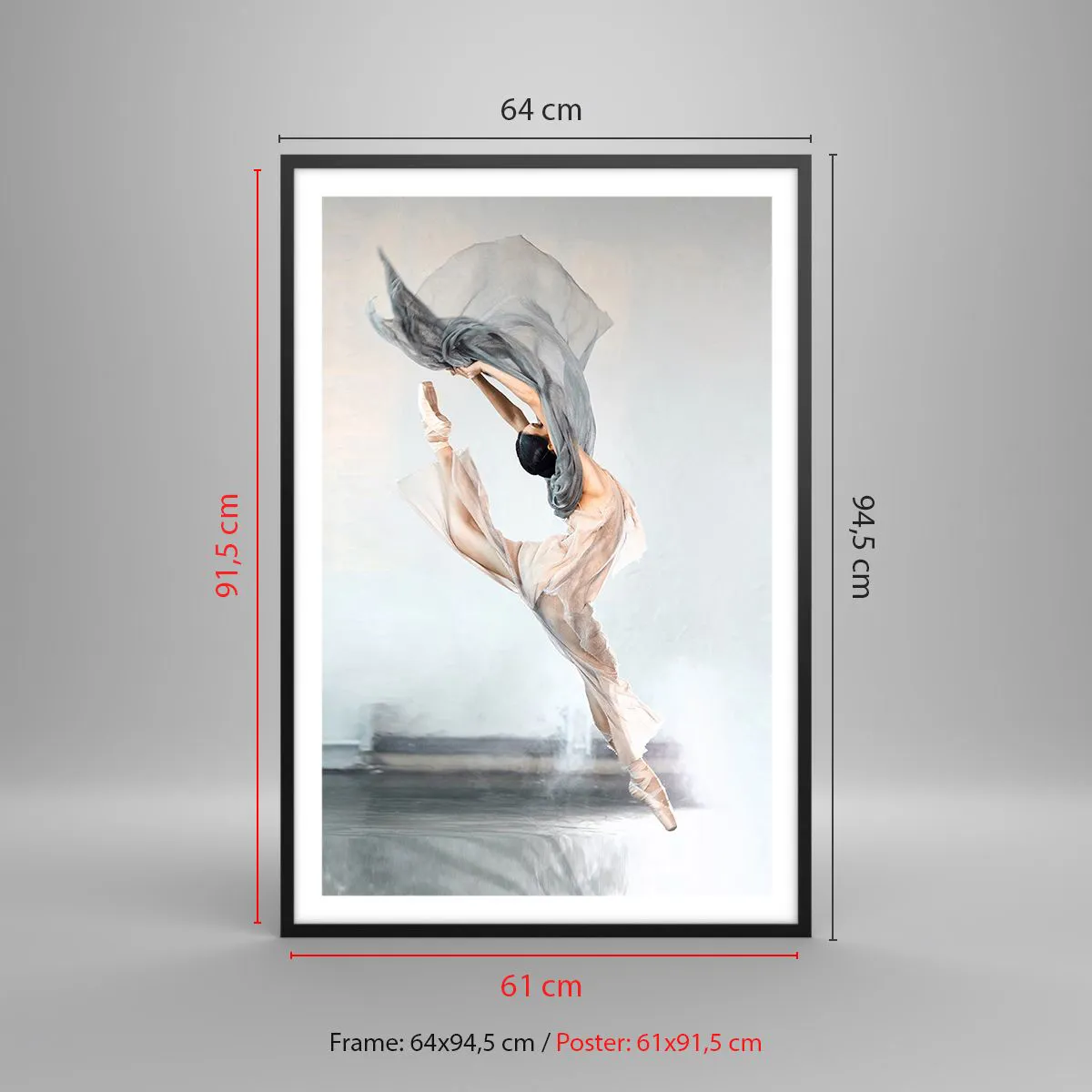 Poster in einem schwarzem Rahmen - Im Tanzrausch - 61x91 cm