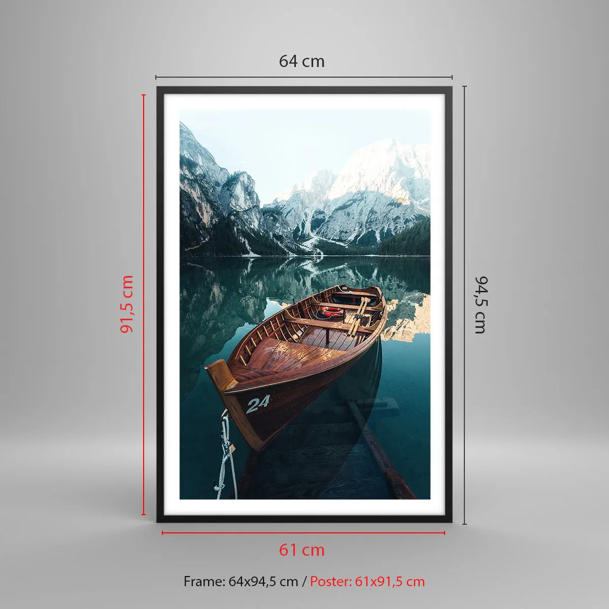 Affiche dans un cadre noir - Poster - Comme peint sur du verre - 61x91 cm