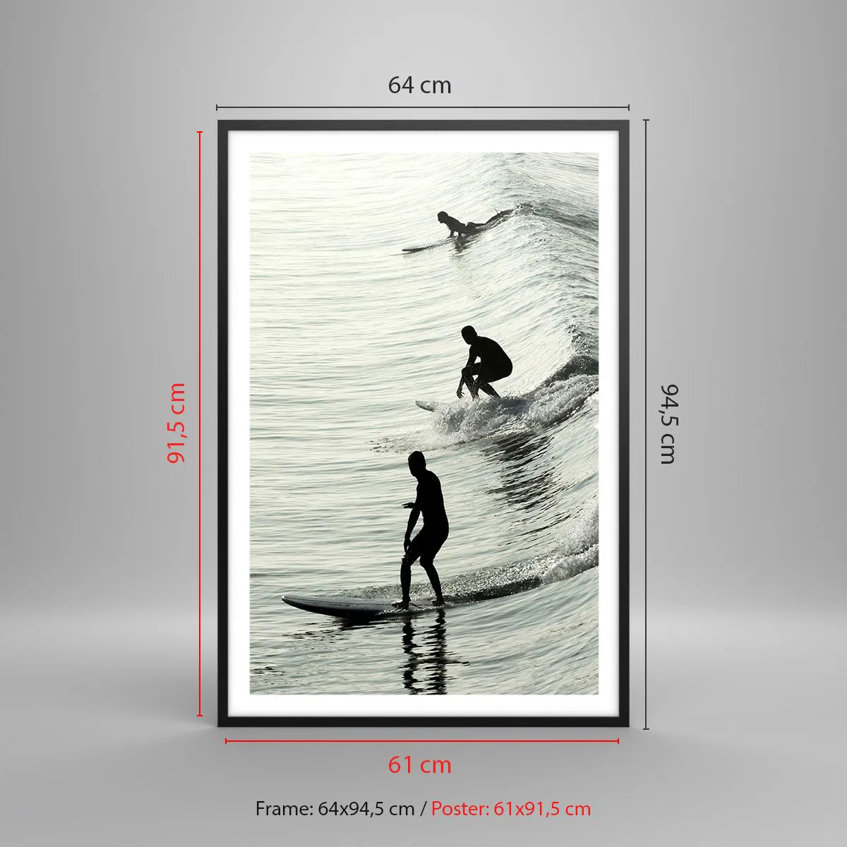 Plakát v černém rámu - Za vlnou - 61x91 cm