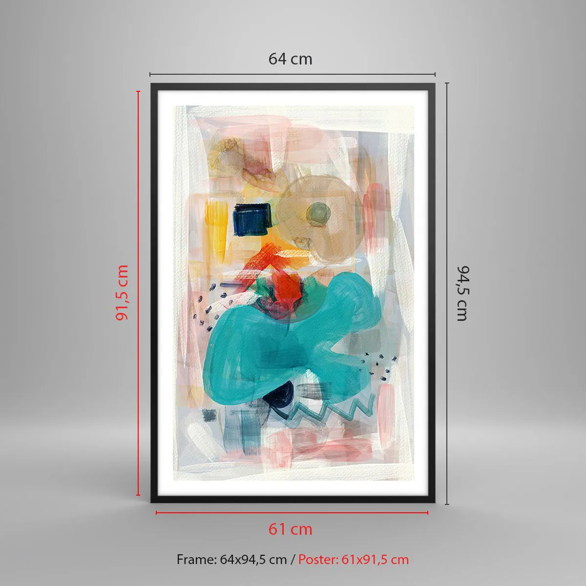 Plakat w czarnej ramie - Kolorowa gra - 61x91 cm