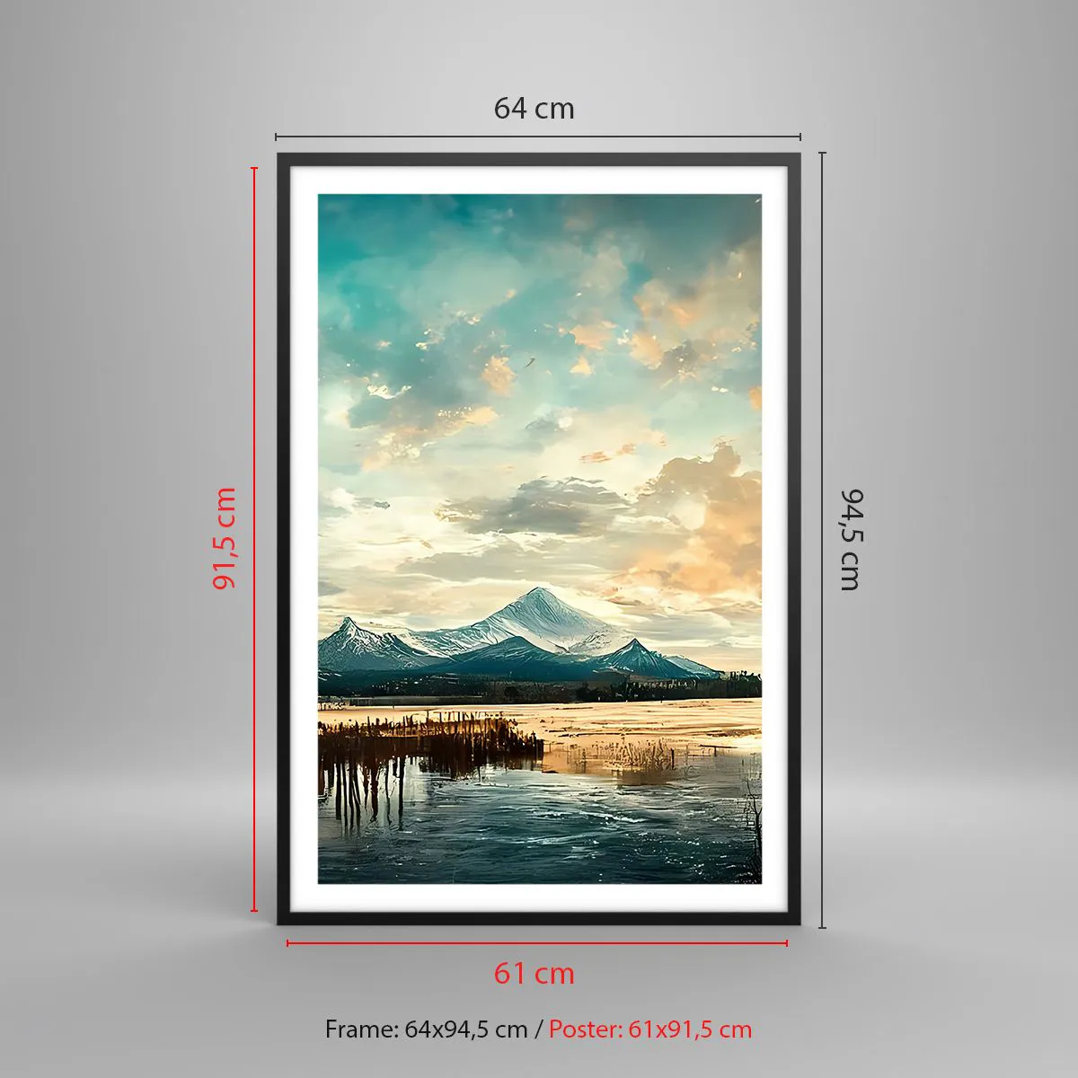 Poster in einem schwarzem Rahmen - Unter dem Schutz des Himmels - 61x91 cm