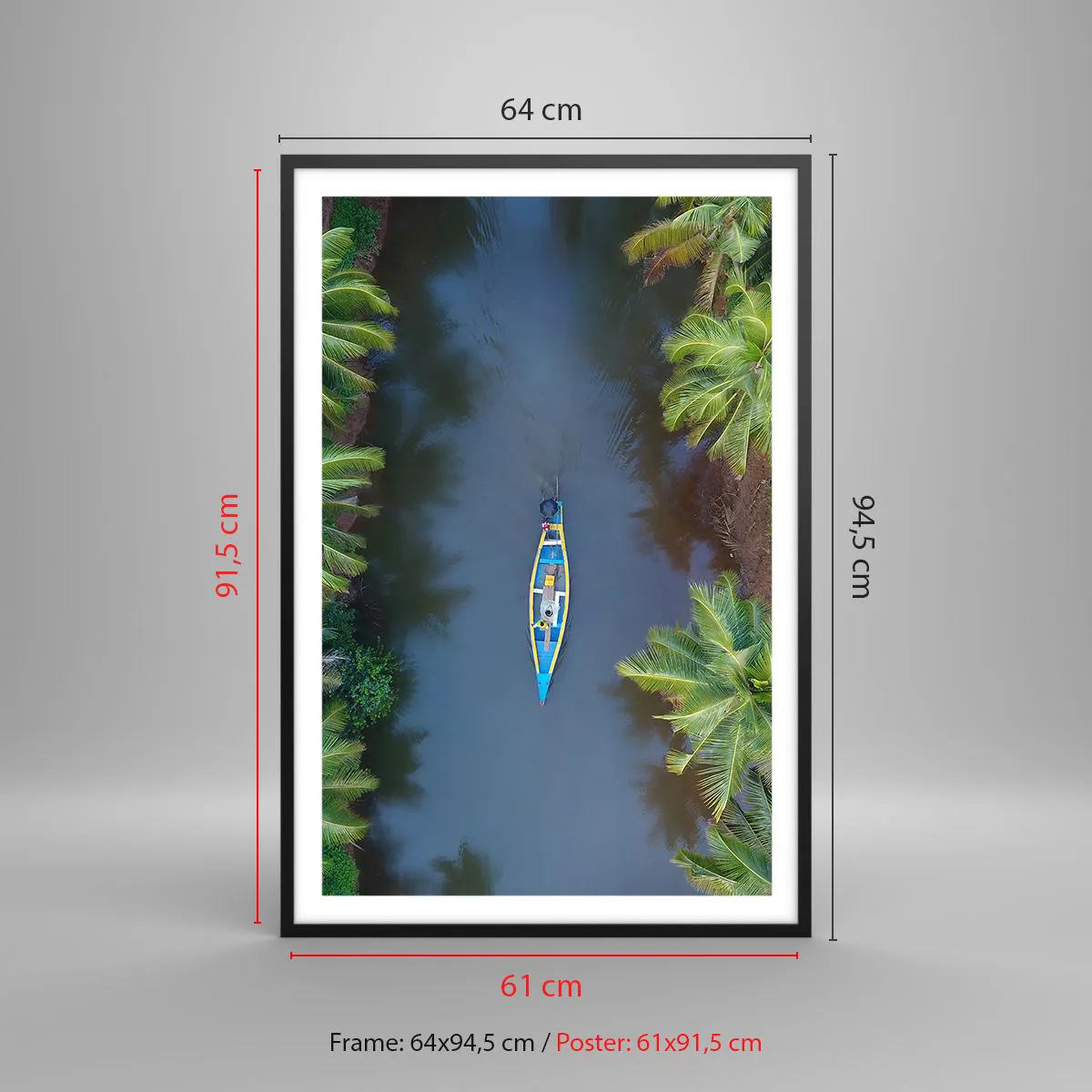 Poszter fehér keretben - Egy trópusi ösvényen - 61x91 cm