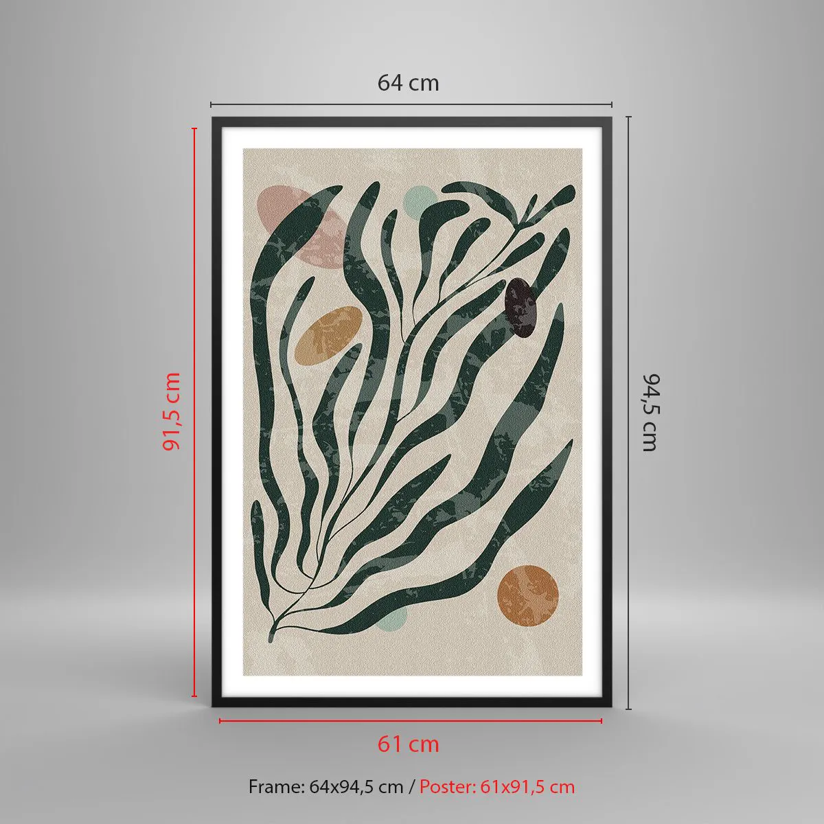 Plagát v čiernom ráme - Uprostred zelene - 61x91 cm