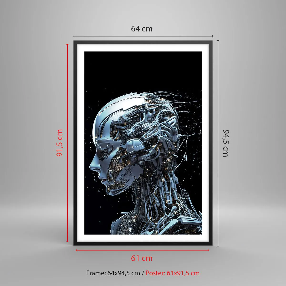 Plakat w czarnej ramie - Technologia jest kobietą - 61x91 cm