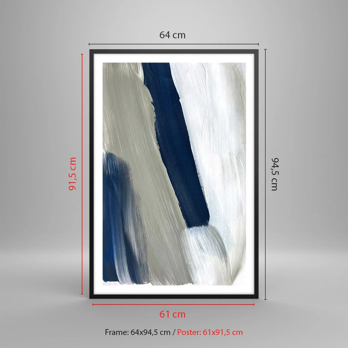 Pôster com moldura preta - Encontro com a brancura - 61x91 cm