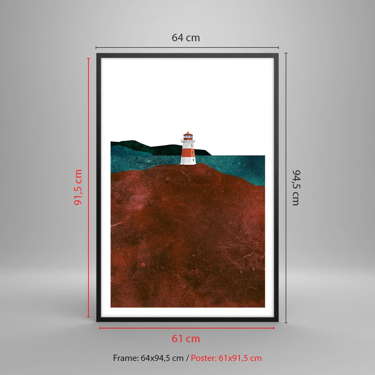 Affiche dans un cadre noir - Poster - En regardant la mer - 61x91 cm