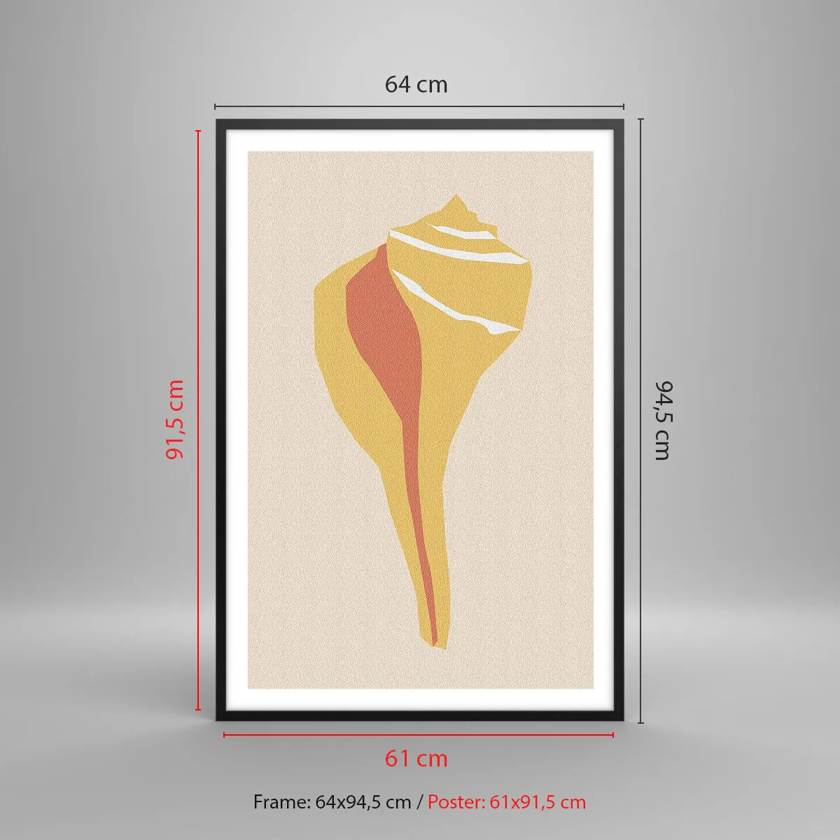 Plakat i sort ramme - Organisk abstraktion - vækst - 61x91 cm