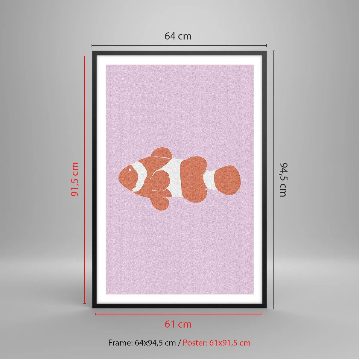 Plakat i sort ramme - I koraller til ansigt og hale - 61x91 cm